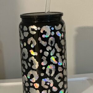 Leopard Print Tumbler with Straw